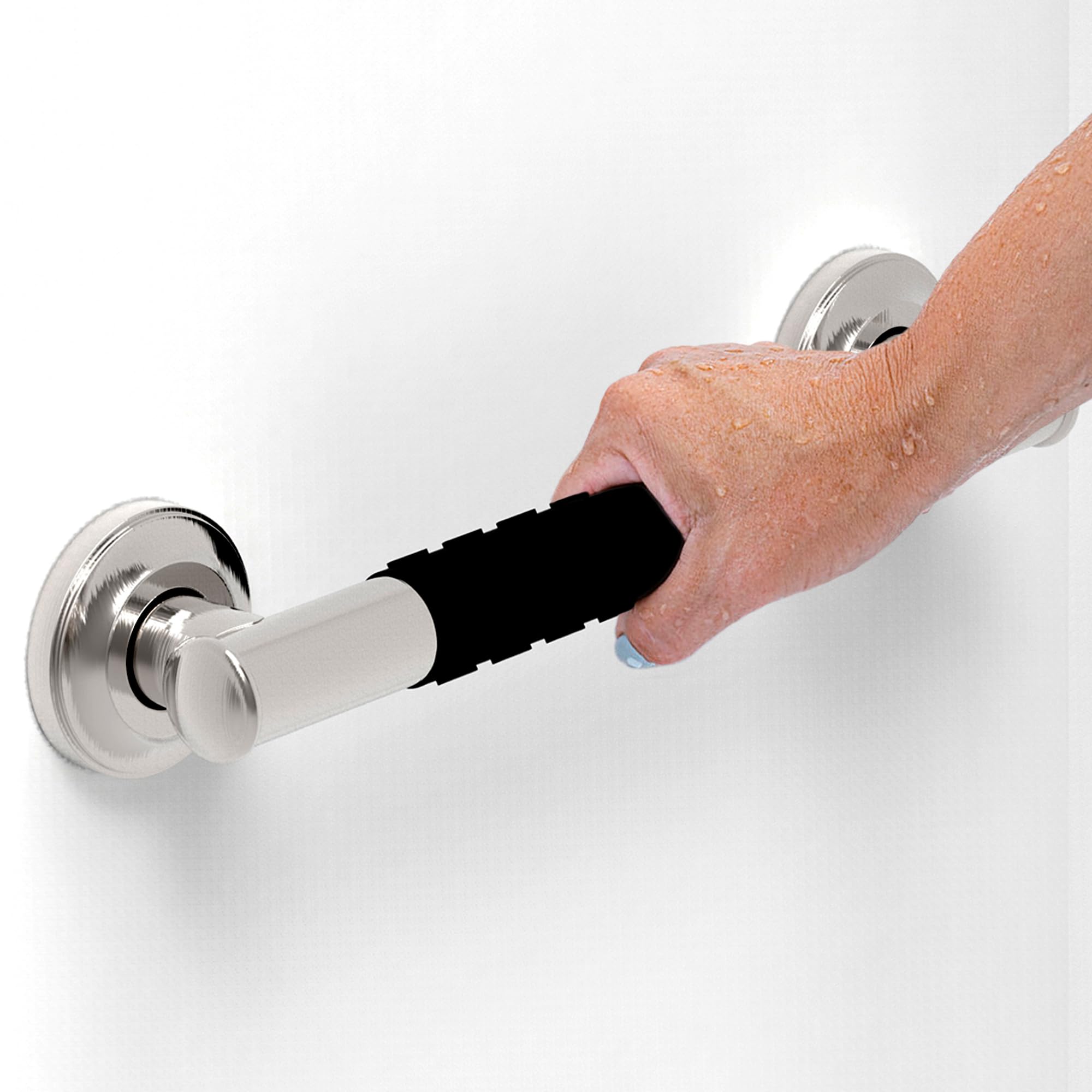 AquaChase Stainless Steel Bath Safety Grab Bar, Brushed, 500lbs Weight Support, Miami Decorative Collection