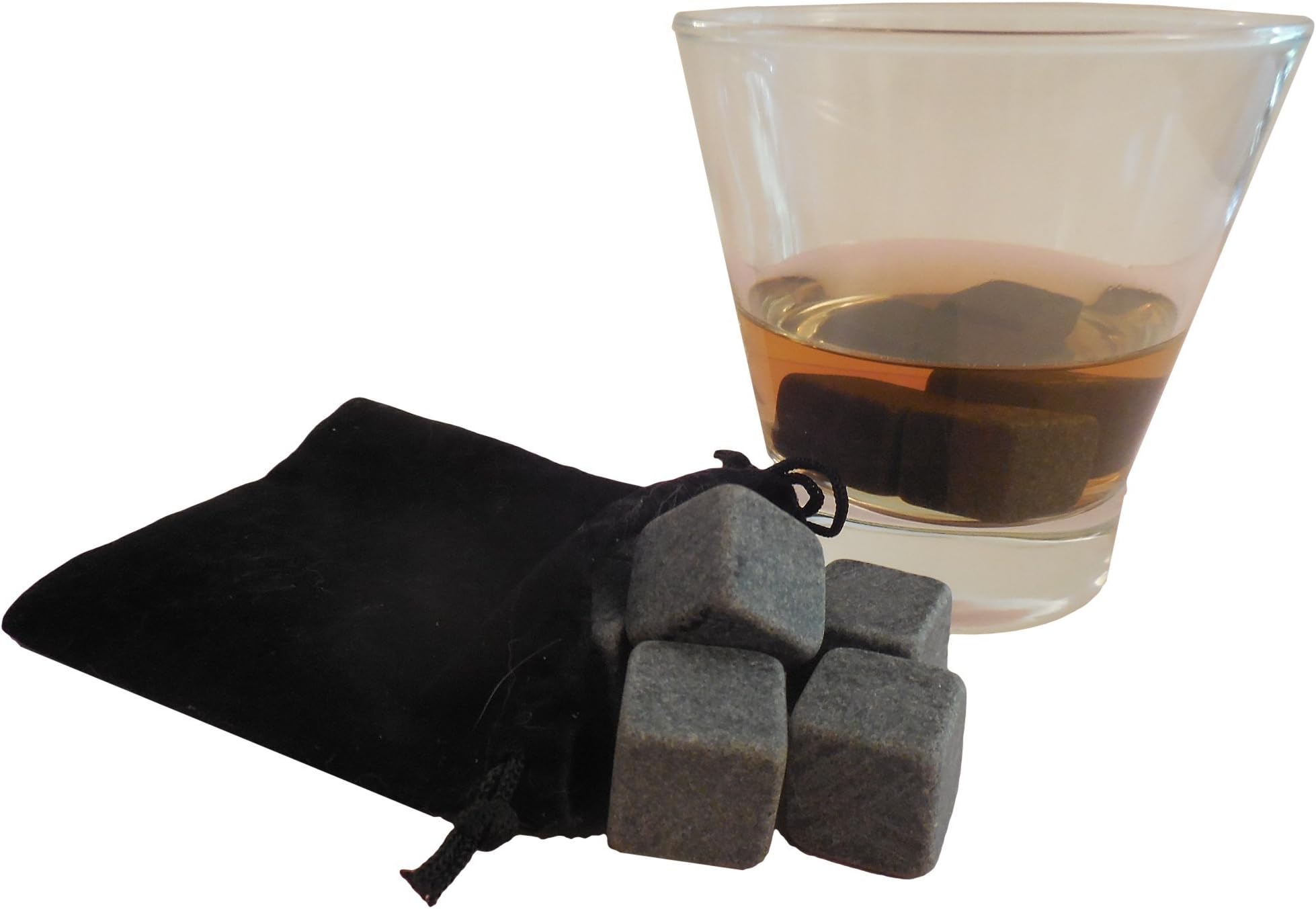 Fine Spirit Chilling Stones – Soapstone Whiskey Stones Cools Your Drink and Won't Dilute the Flavor or Aroma – Bonus Most Popular Drink Recipes - Set of 9 Chilling Ice Cubes Plus Carry Pouch Stocking Stuffer Holiday Gift