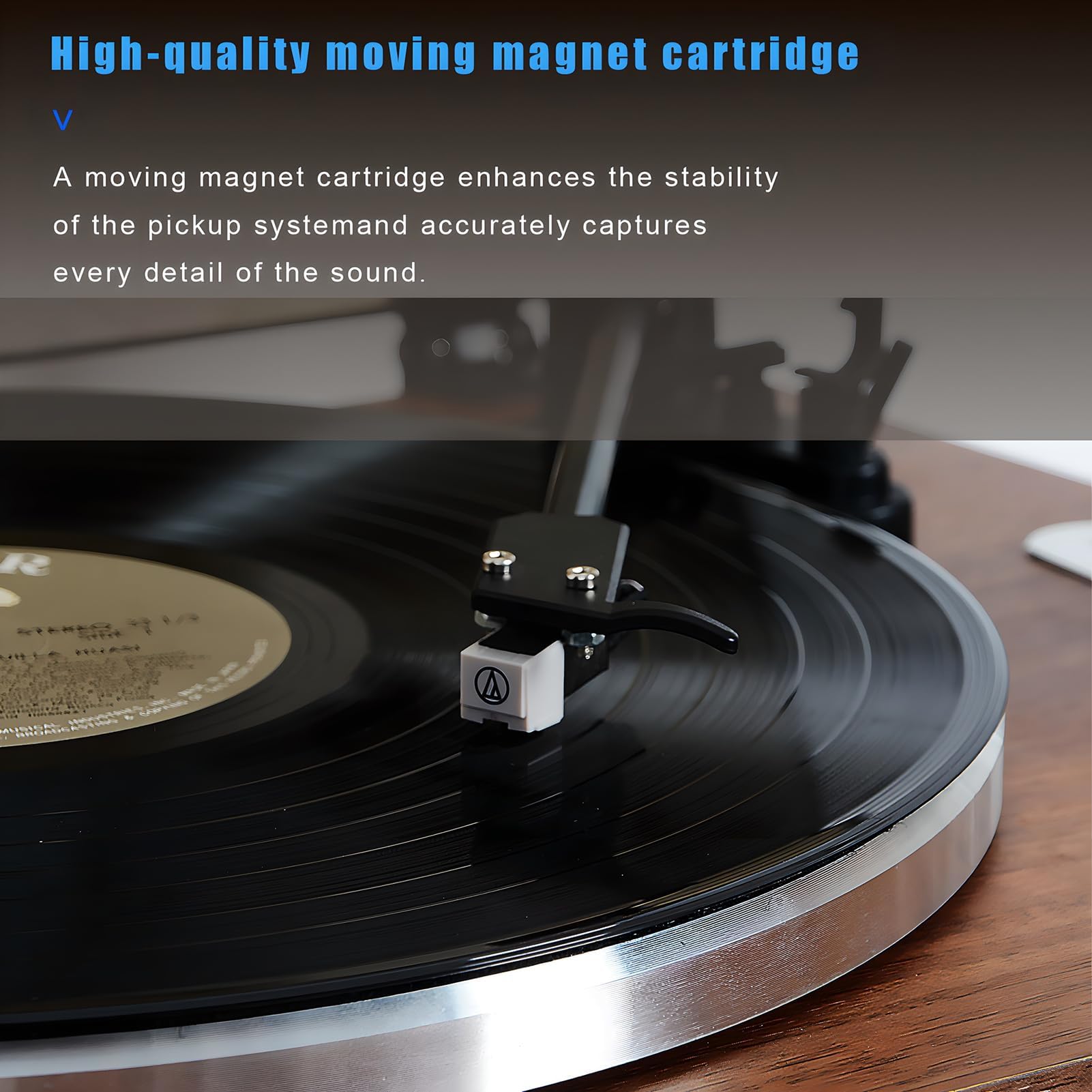 Giradischi Bluetooth retrò con 4 altoparlanti integrati e arresto automatico, classico giradischi in vinile per LP da 7/10/12", uscita AUX/RCA e orologio LED, ideale per la decorazione della casa