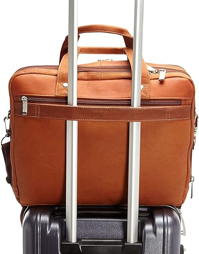 Miniatura 2 de Kenneth Cole REACTION "Out of the Bag" Manhattan - Bolso bandolera de cuero colombiano para laptop de 15.6" para viajes y negocios