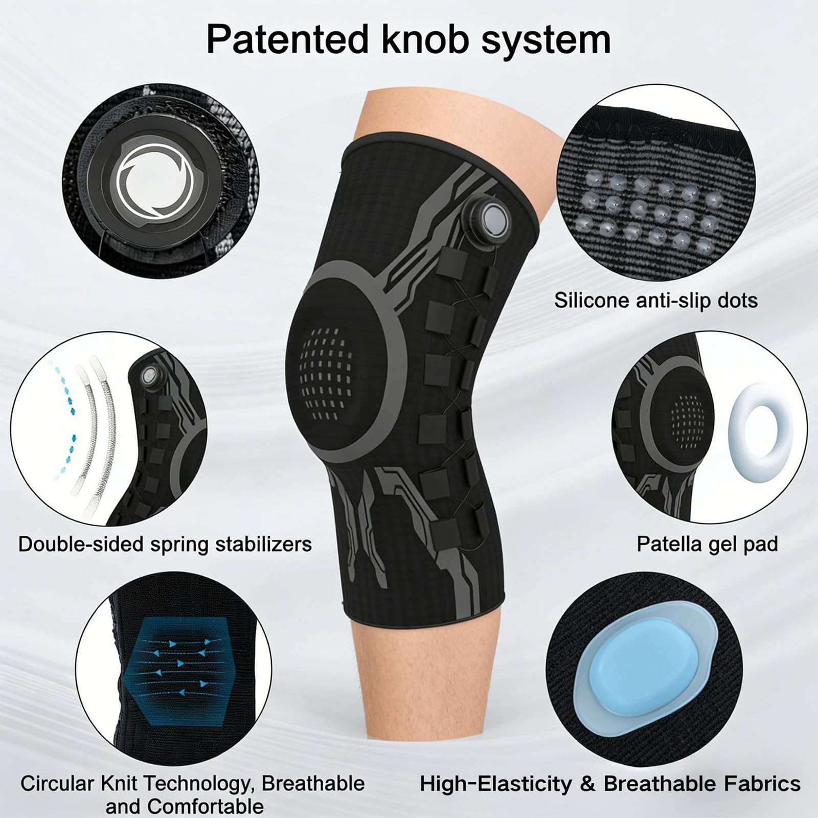 Rodillera flexible para aliviar las molestias durante el entrenamiento, senderismo y uso regular