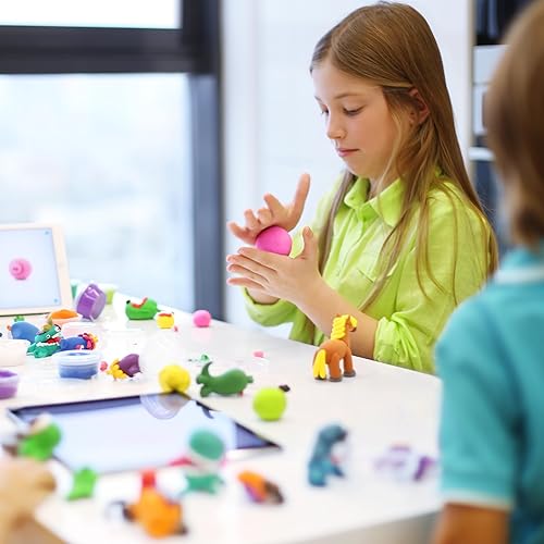 Miniatura 3 de Fat Brain Toys Hey Clay Aliens - 15 latas de arcilla seca al aire para modelar - Hey Clay - Aliens - Nuevo juego de artes y manualidades para edades