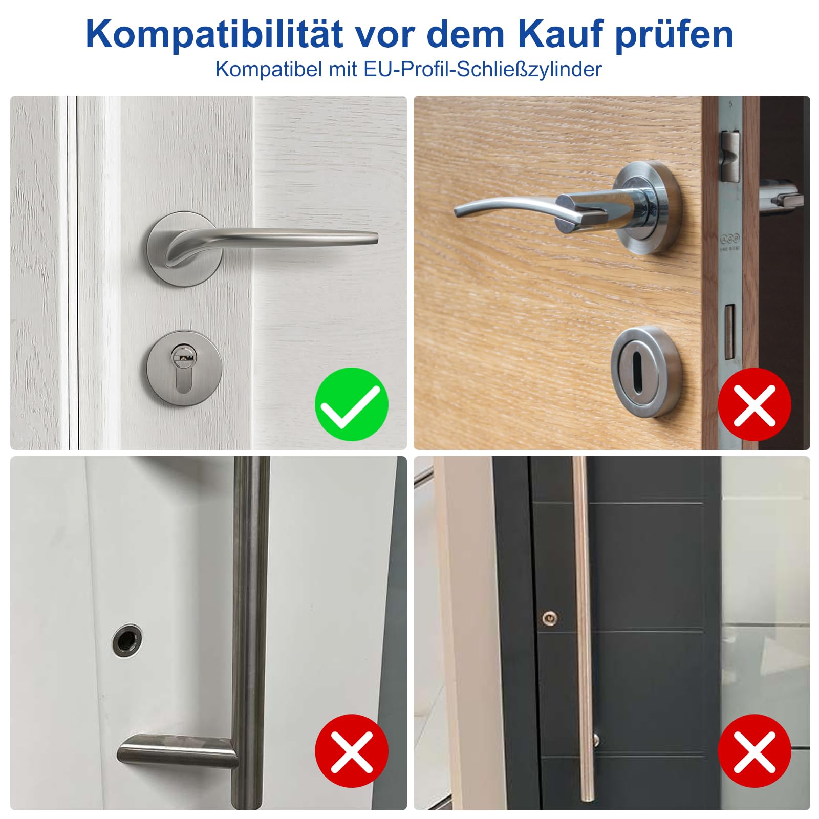 WELOCK PCB41 Elektronisches Türschloss,Smartes Türschloss | mit Passwort,RFID-Karte,APP,WiFi,Elektronisches Türschloss haustür IP65,Einstellbarer Schließzylinder für Türen von 50-100mm,