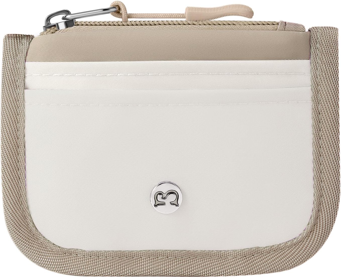 BabysunMini Rfid Card Holder Slim Wallet with Change Zipper Pocket/3 Crad Slots/Key Ring, Small Wallet Thin Credit Card Wallet for Women & Men, Khaki