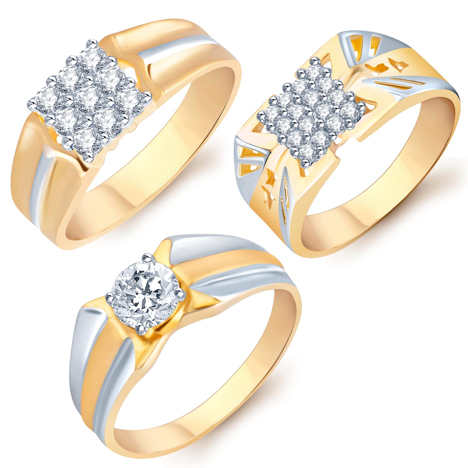 Sukkhi Stylish Gold Plated Cz Set Of 3 Gents Ring Combo For Women - 440CB1650SK_18 (B0BB36MD6D) Amazon Price History, Amazon Price Tracker