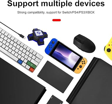 Controller Adapter - Strong Compatibility Gaming Mouse Keyboard Converter - KX USB Game Controller Converter Keyboard Mouse Adapter Compatible with Switch/Xbox/PS4/PS3