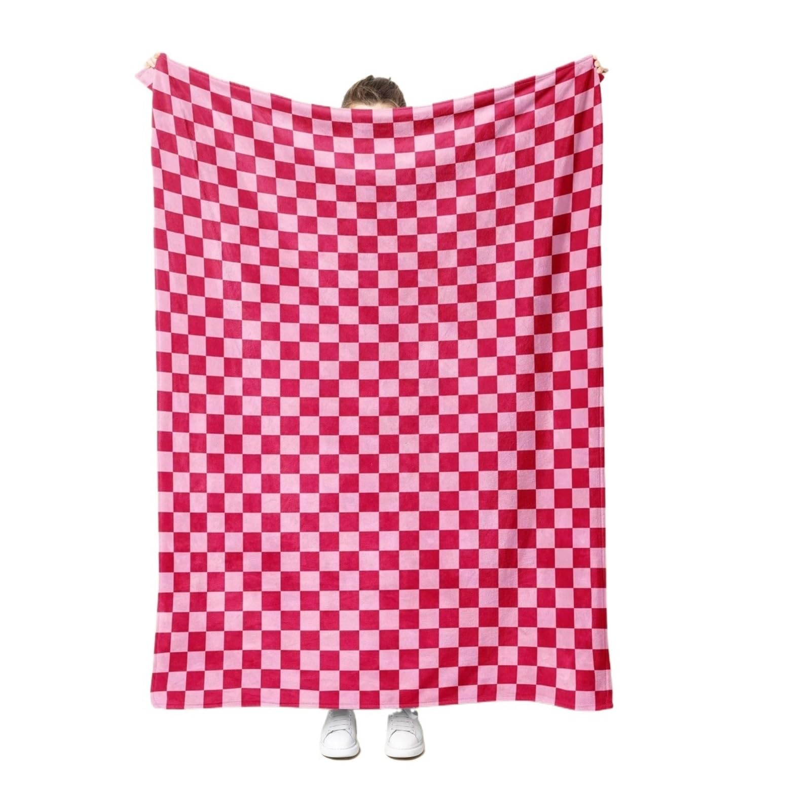 KiddiBubzi Cozy Flannel Blanket 1pc Checkered Blanket | Cozy Bedspread, Anti-Tear All-Season Throw For(70x100cm28x39in)