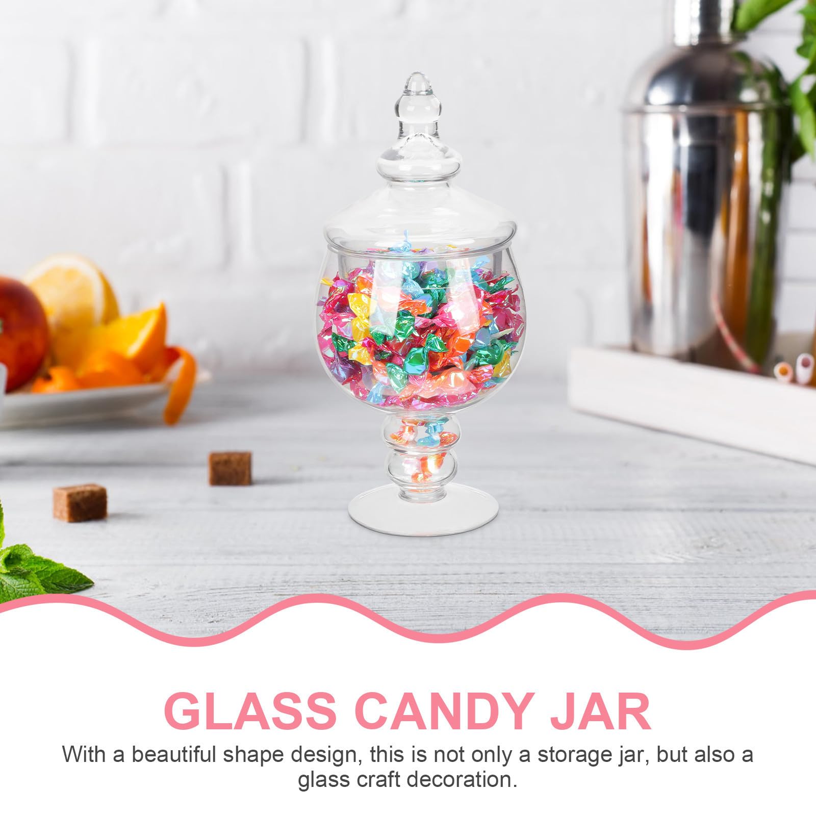 Tarro de Dulces de Vidrio, Bombonera con Tapa, Transparente, para Almacenamiento, Diseño Europeo, para Galletas y Caramelos, para Cafés y Hoteles