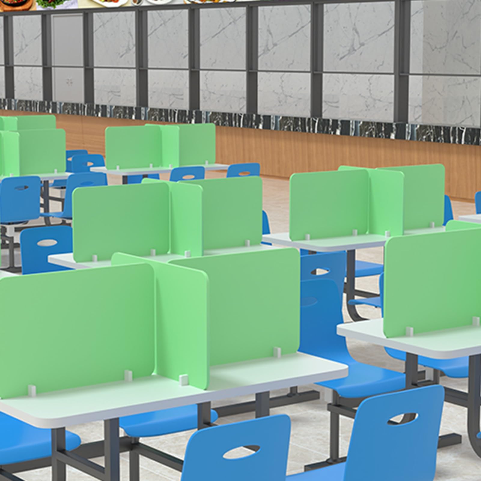 Panel de privacidad de escritorio independiente para oficina y aula, color verde, 30 x 50 cm, reduce el ruido y las distracciones visuales, divisor de escritorio de pie.