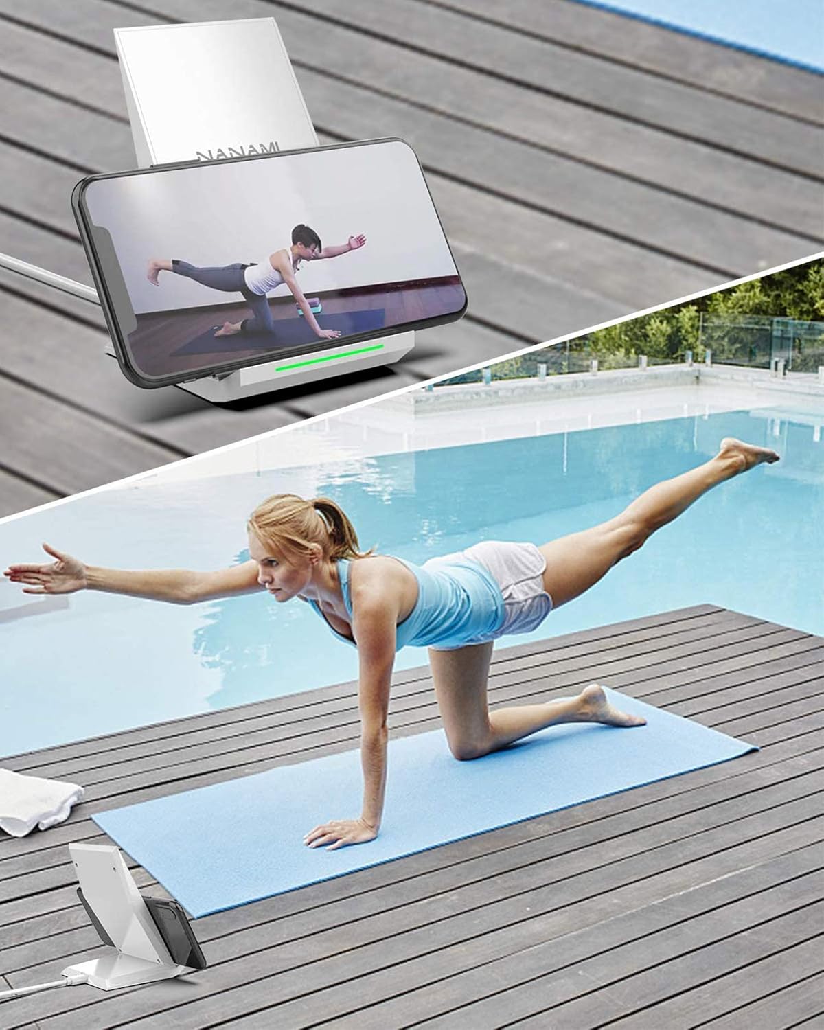 NANAMI Fast Wireless Charger - Qi-Certified Wireless Charging Stand & Pad (2 Pack),for iPhone 15/14/13/12/12 Pro/12 Pro Max, Phone Charger for Samsung Galaxy S24/S23/S22/S21/S20/Note 20, AirPods Pro