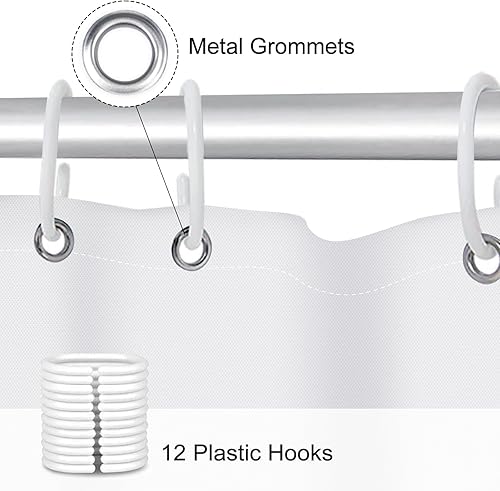 Miniatura 4 de Cortina de ducha floral negra y blanca, cortinas de ducha de flores y mariposas para baño, cortinas de baño de tela impermeable con hojas florales