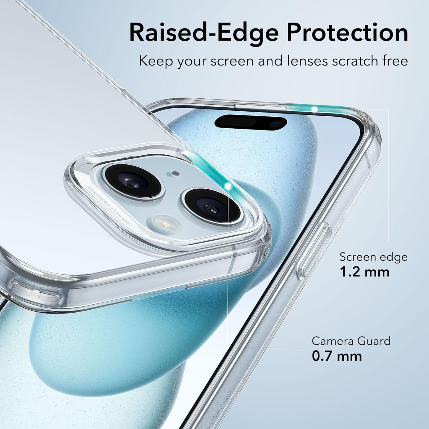 ESR Przezroczyste etui kompatybilne z iPhone 15, odporne na wstrząsy, cienkie etui, odporne na żółknięcie, cienkie, przezroczyste etui na telefon TPU, seria zero, przezroczyste
