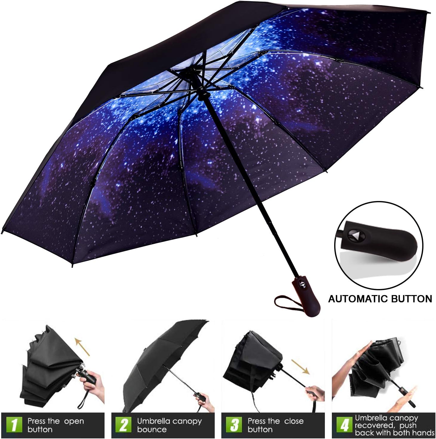 Fidus Inverted Reverse Sun&Rain Car Umbrella Large Windproof Travel UV Umbrella Women Men - Auto Open Close