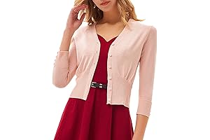 Women's Cropped V-Neck Cable and Gauge Cardigan