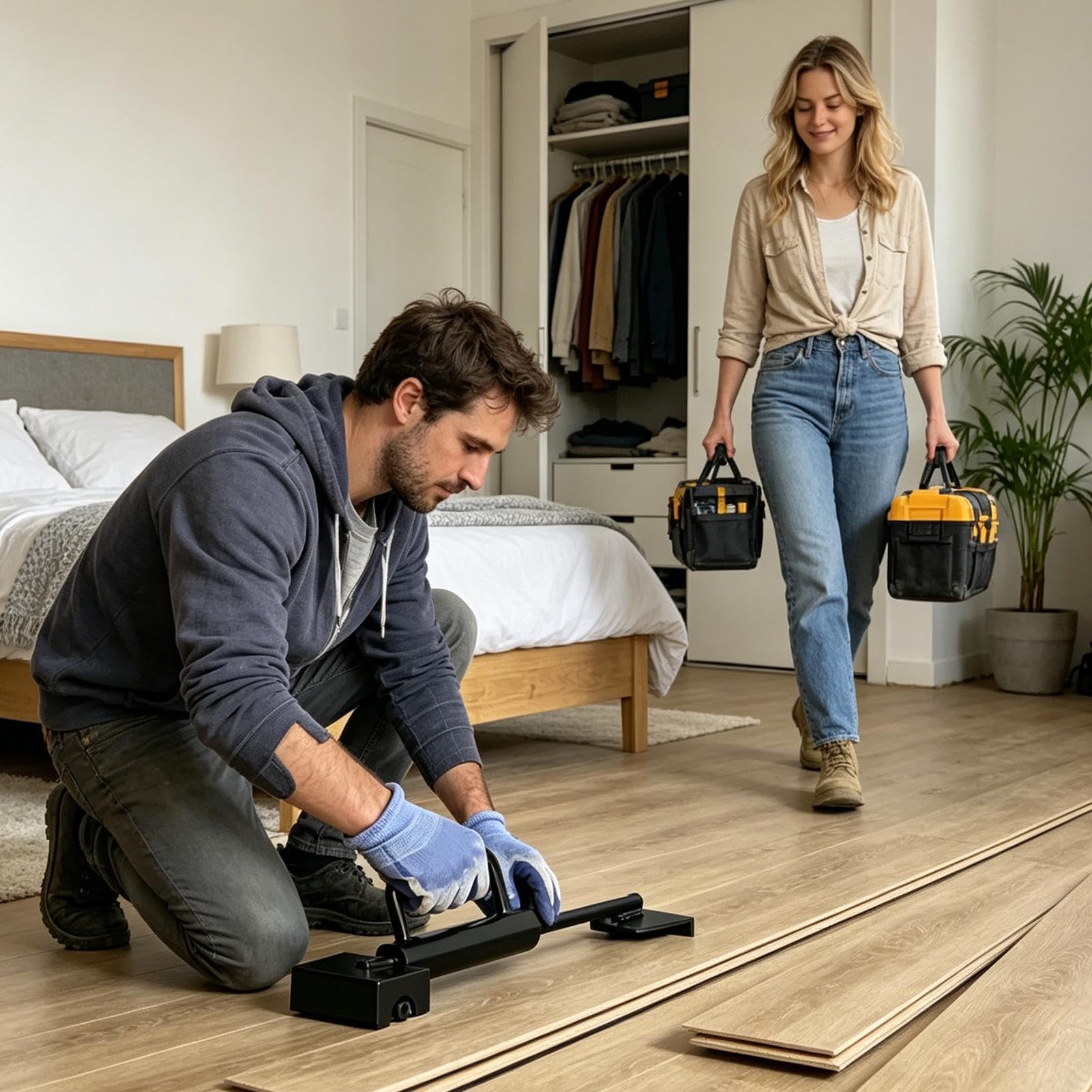 Barra de tiro para suelo laminado Sacacuchillas de colocación