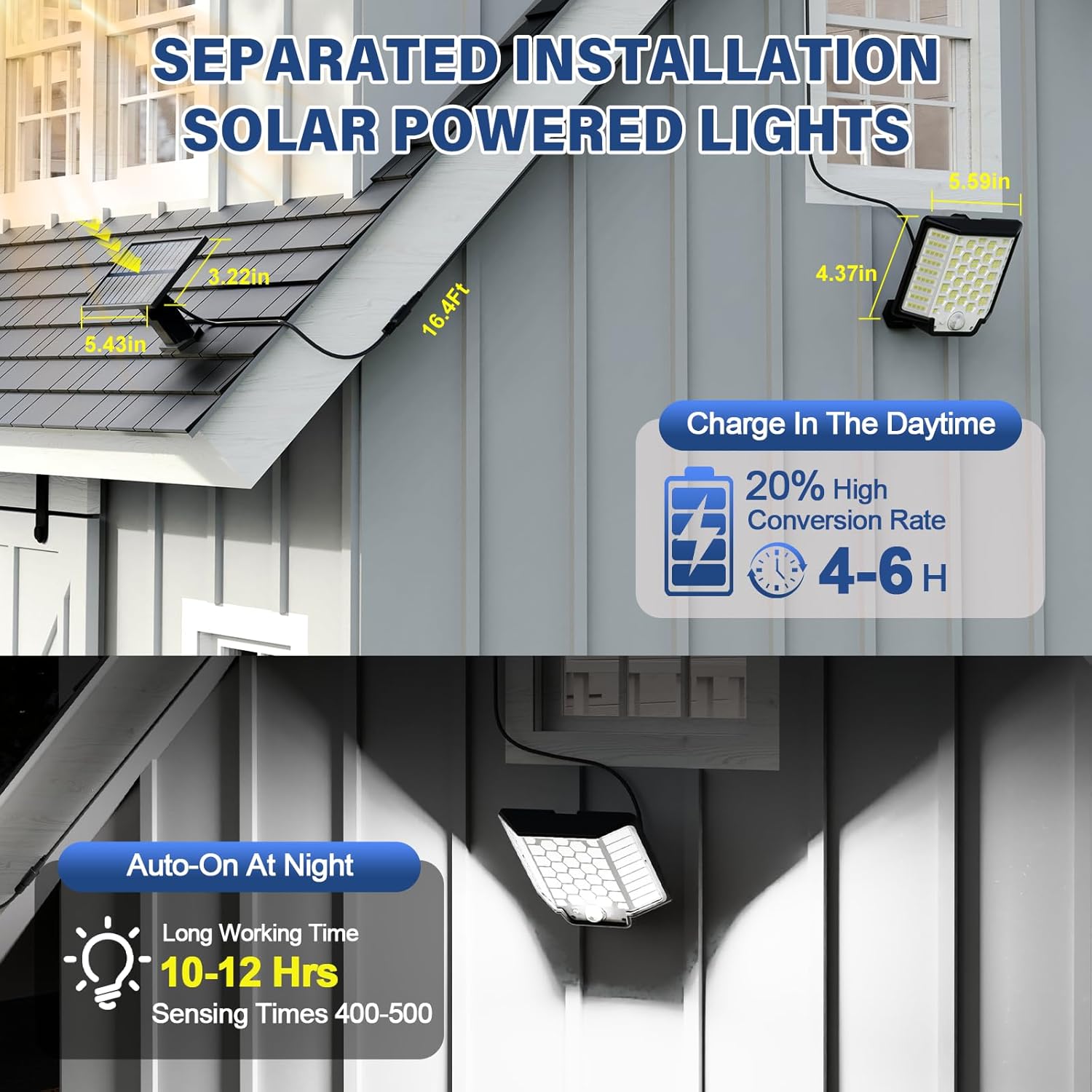 Solar Flood Lights Outdoor Waterproof, 2-Pack 186 LED Solar Wall Light Outside 2500LM, 3 Modes Remote Control with Motion Sensor, Dusk to Dawn Luces Solares, IP65 for Yard, Patio, Garden, Garage