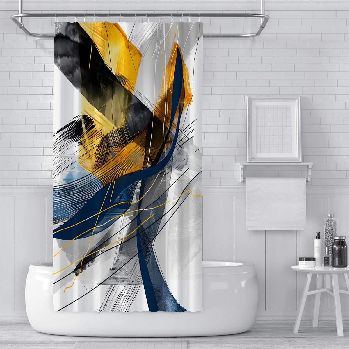 Zasłony prysznicowe wystrój łazienki nowoczesne linie pędzla W150 x szer. 200 cm