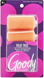Goody X-Large Foam Hair Rollers, 8 Pack - Soft Heat-Free Curling for All Hair Types