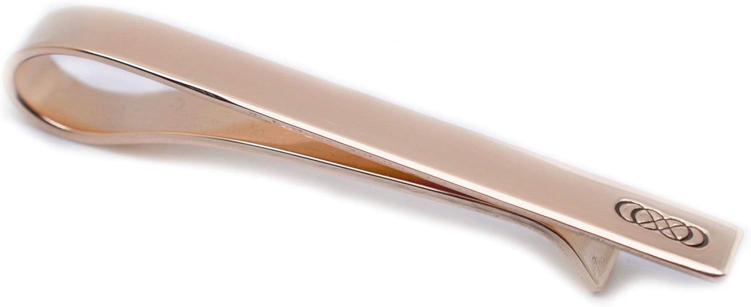 Custom Bronze Tie Bar, Personalized Tie Clip, Necktie Pinch Clip, 8th Anniversary Valentines Gift