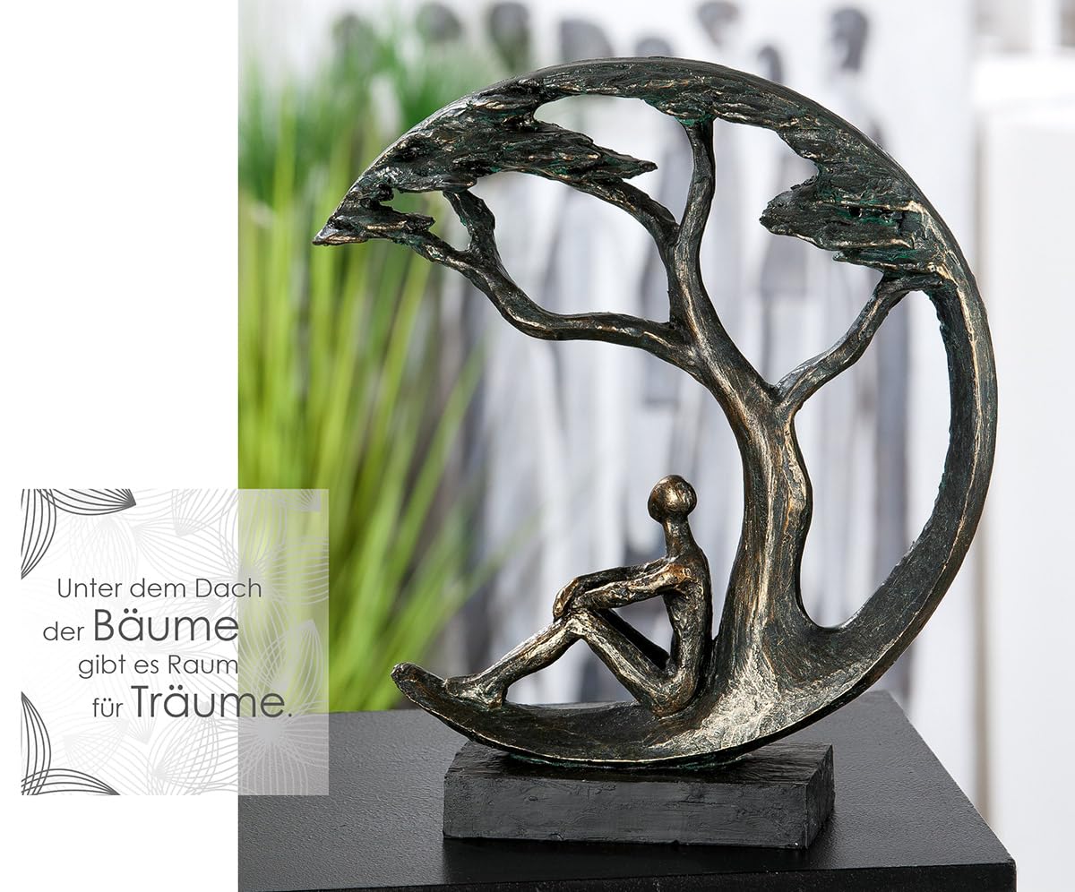Casablanca Skulptur Daydreamer, Deko Figur Bronze, Kunstharz Statue Wohnzimmer, Büro Dekoration H. 32 cm x B. 26 cm - Moderne Skulpturen