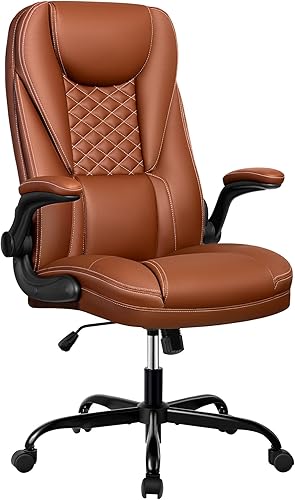 Miniatura 10 de Silla de oficina, silla de oficina grande y alta, silla de oficina ejecutiva, silla ergonómica de cuero con soporte lumbar, sillas de escritorio