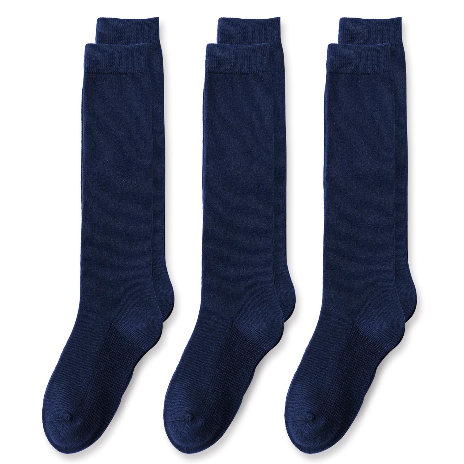 EPEIUS Girls Knee High Socks, Seamless Cotton School Uniform Socks 3-5 Pack