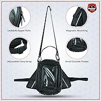 Vista 6 de Daniel Smart - Bolsa de tanque para motocicleta con bolsillo compatible con pantalla táctil, resistente al agua, bolsa magnética para teléfono