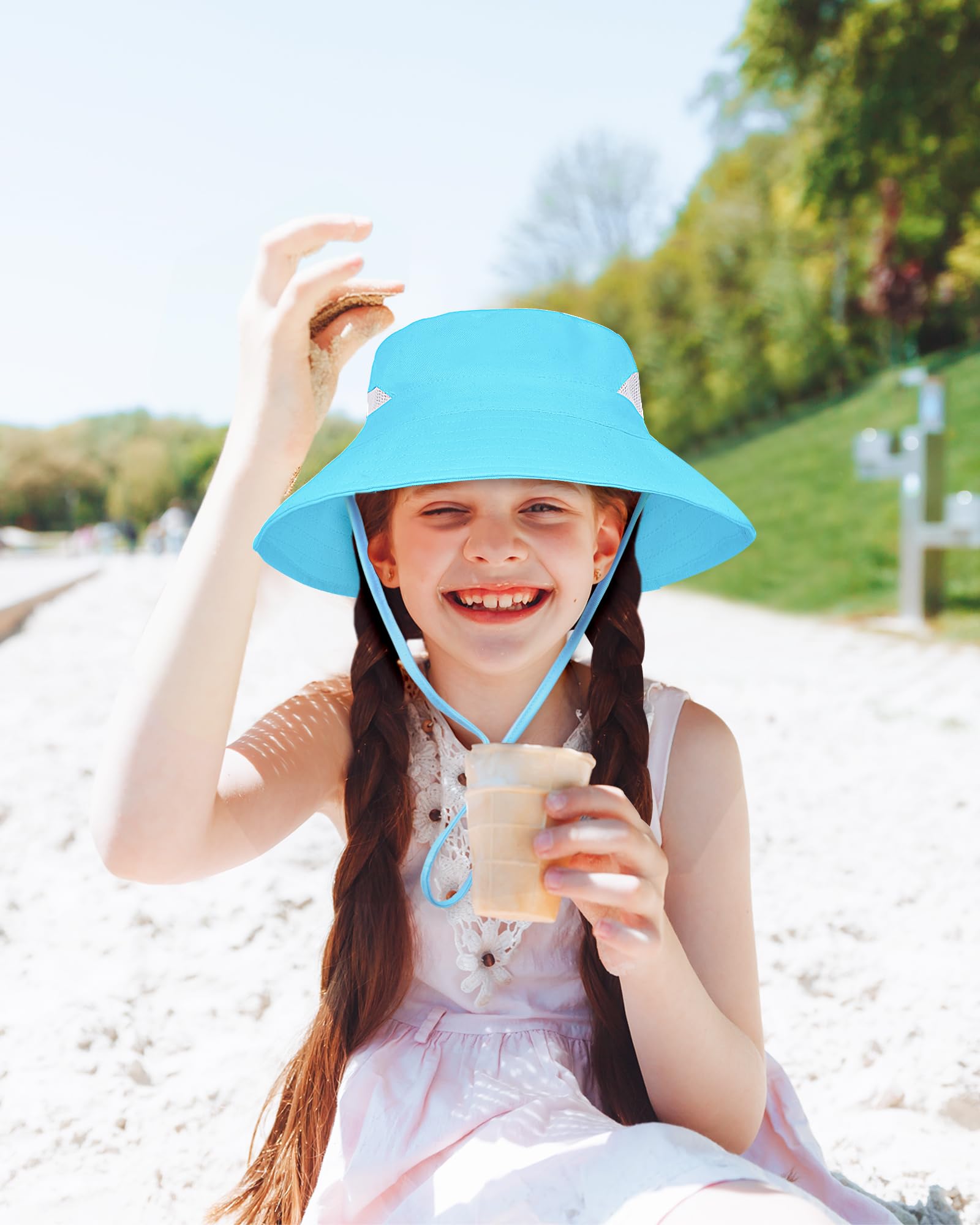2 sombreros de sol para bebés y niñas, sombrero de pescador para niños, protección solar UPF 50+, sombreros de playa de verano para niños, sombrero de pesca de unicornio
