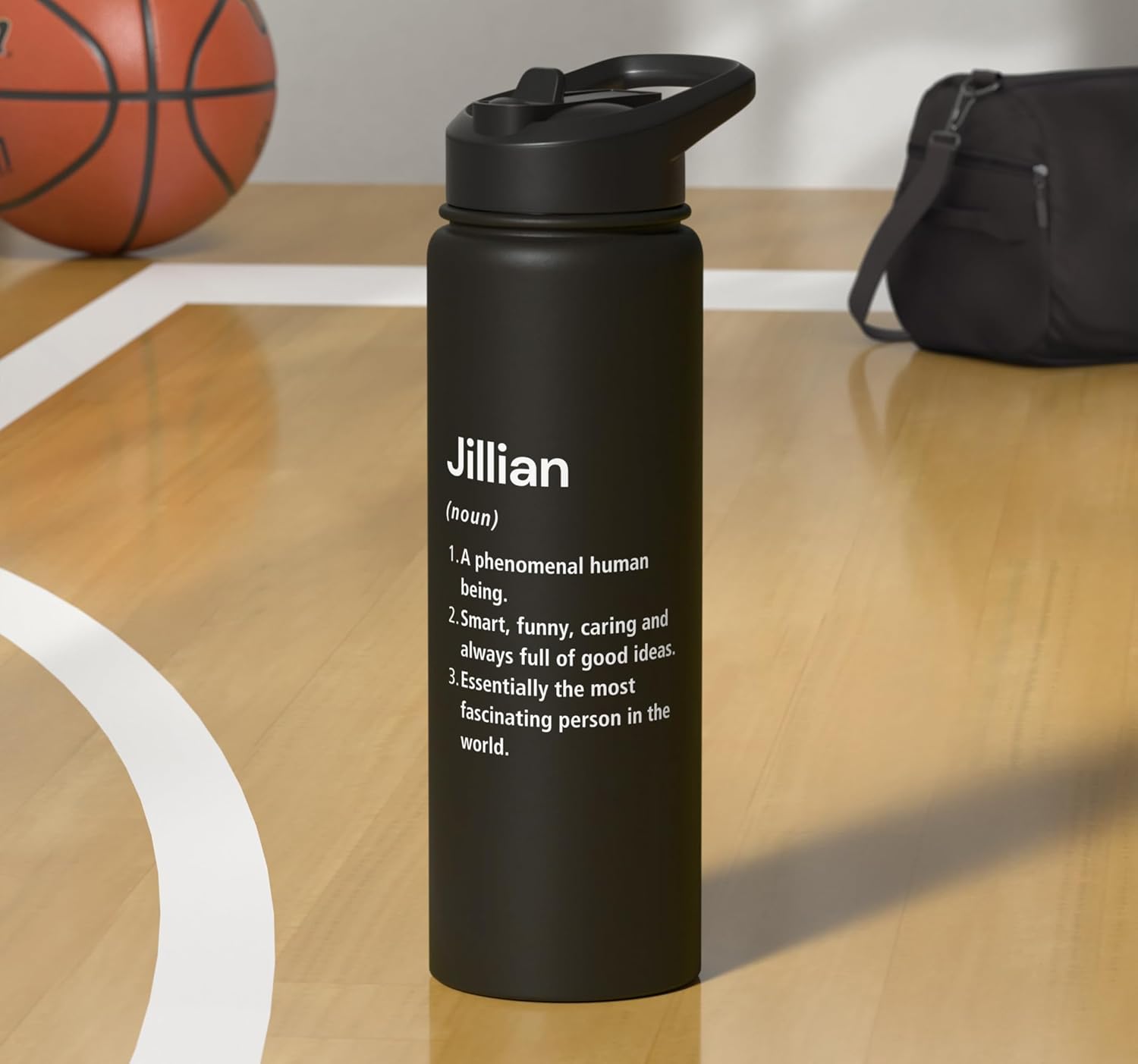 Jillian Name Definition Dictionary Stainless Steel Insulated Water Bottle