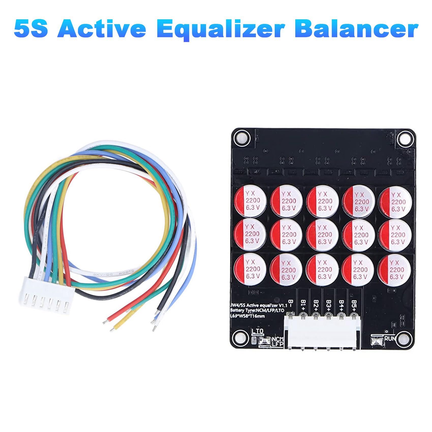 2X Equalizzatore 5S Balancer Lifepo4/Lipo/LTO Condensatore di Equalizzazione Energetica della Batteria Scheda
