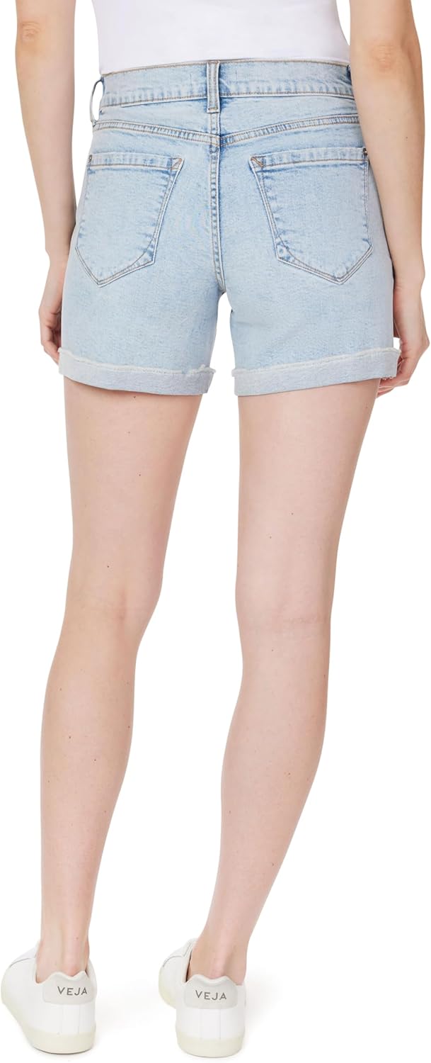 kensie Jeans Shorts for Women 5-Inch Mid Rise Shorts with Single Roll Cuff, Sizes 0-14
