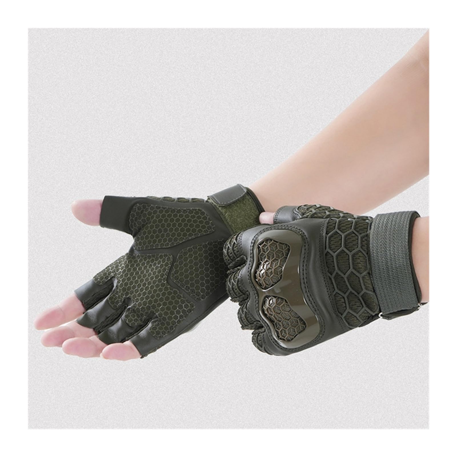 Guantes deportivos de medio dedo, antideslizantes, guantes de entrenamiento al aire libre para fitness, equitación y motocicleta