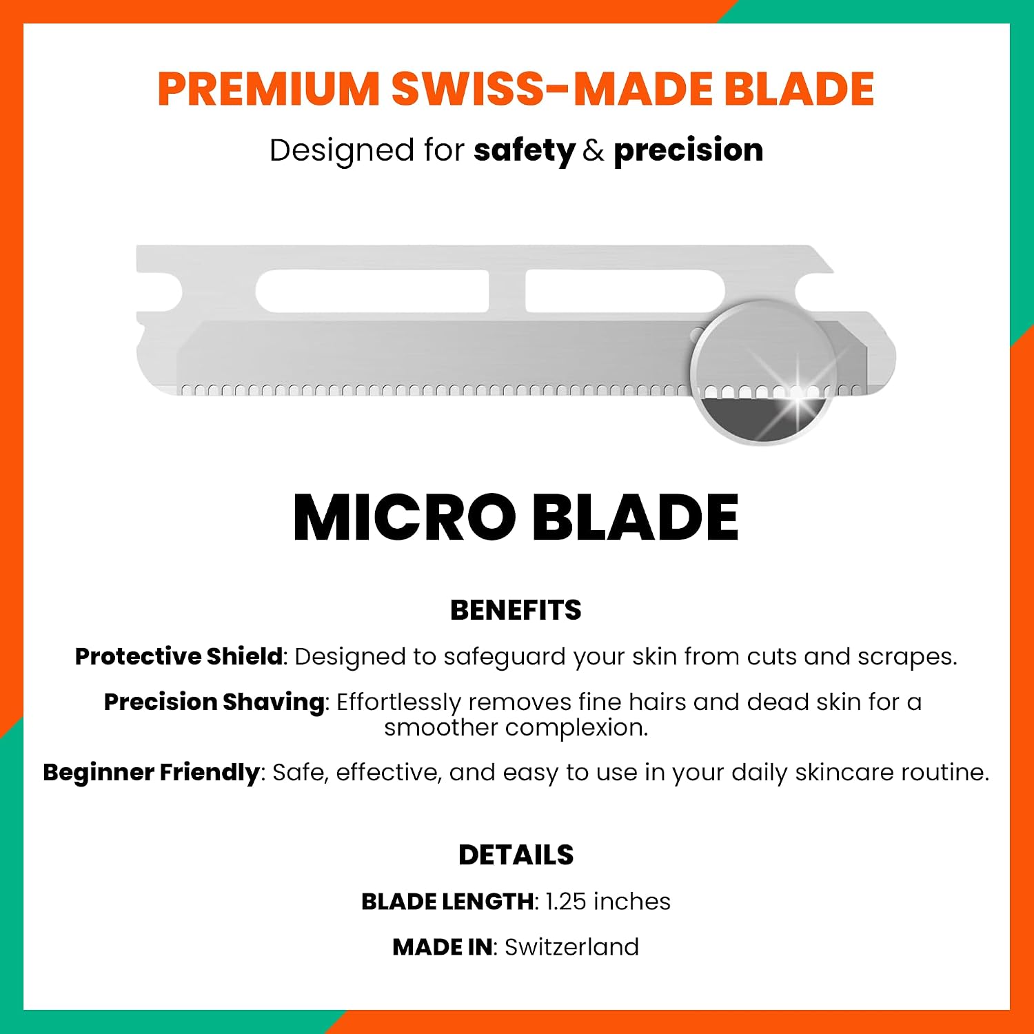 Jia Dermaplane Facial Precision Razor 4-Pack, Mint Glow - Eyebrow Trimmer & Face Shaver for Women and Men, Peach Fuzz & Dead Skin Cell Removal Tool