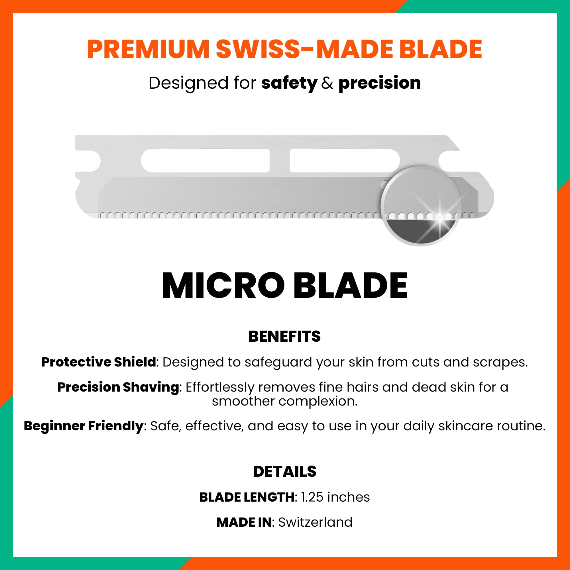 Jia Dermaplane Facial Precision Razor 4-Pack, Mint Glow - Eyebrow Trimmer & Face Shaver for Women and Men, Peach Fuzz & Dead Skin Cell Removal Tool