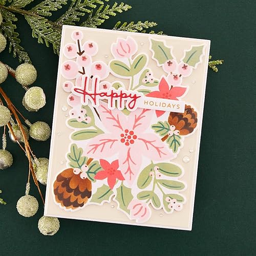 Miniatura 3 de Spellbinders Troqueles grabados con flores navideñas, metal