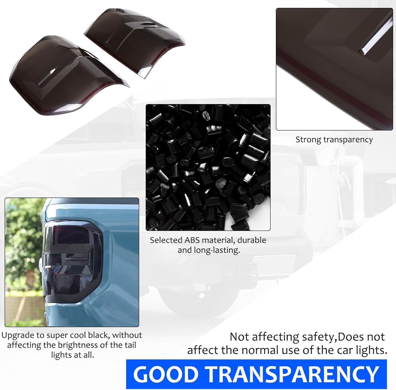 Daeiclru Tail Light Lamp Cover Compatible with Ford Maverick 2022-2024, Smoked Taillight Shell Trim Cover, Car Rear Headlight Protection Cover Exterior Accessories