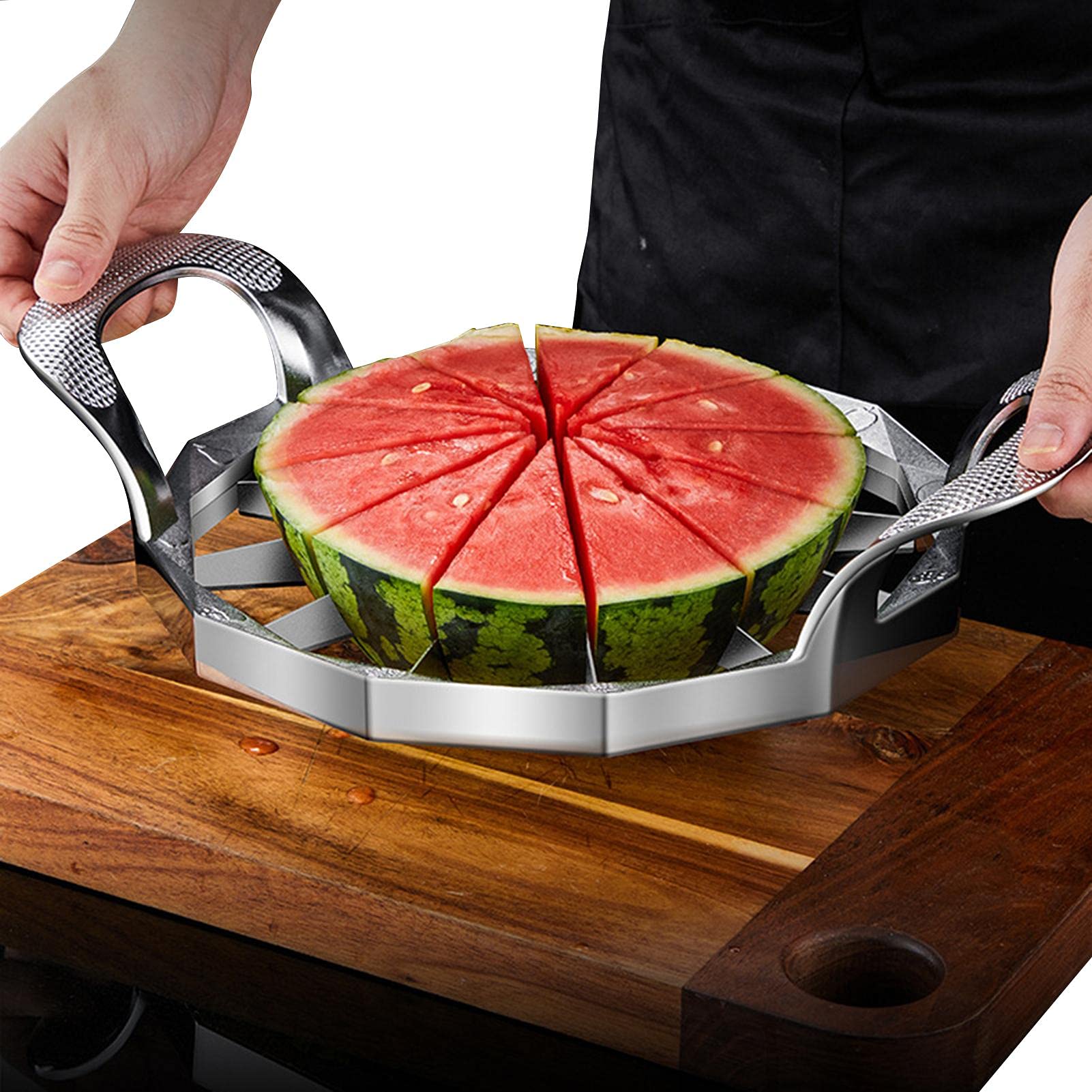 Großer Wassermelonenschneider Melonenschneider Melonenteiler Mit Klingenschutz Rostfreier Edelstahl Mit Mit Griff Für Apfel, Wassermelone, Melone, Honigtau