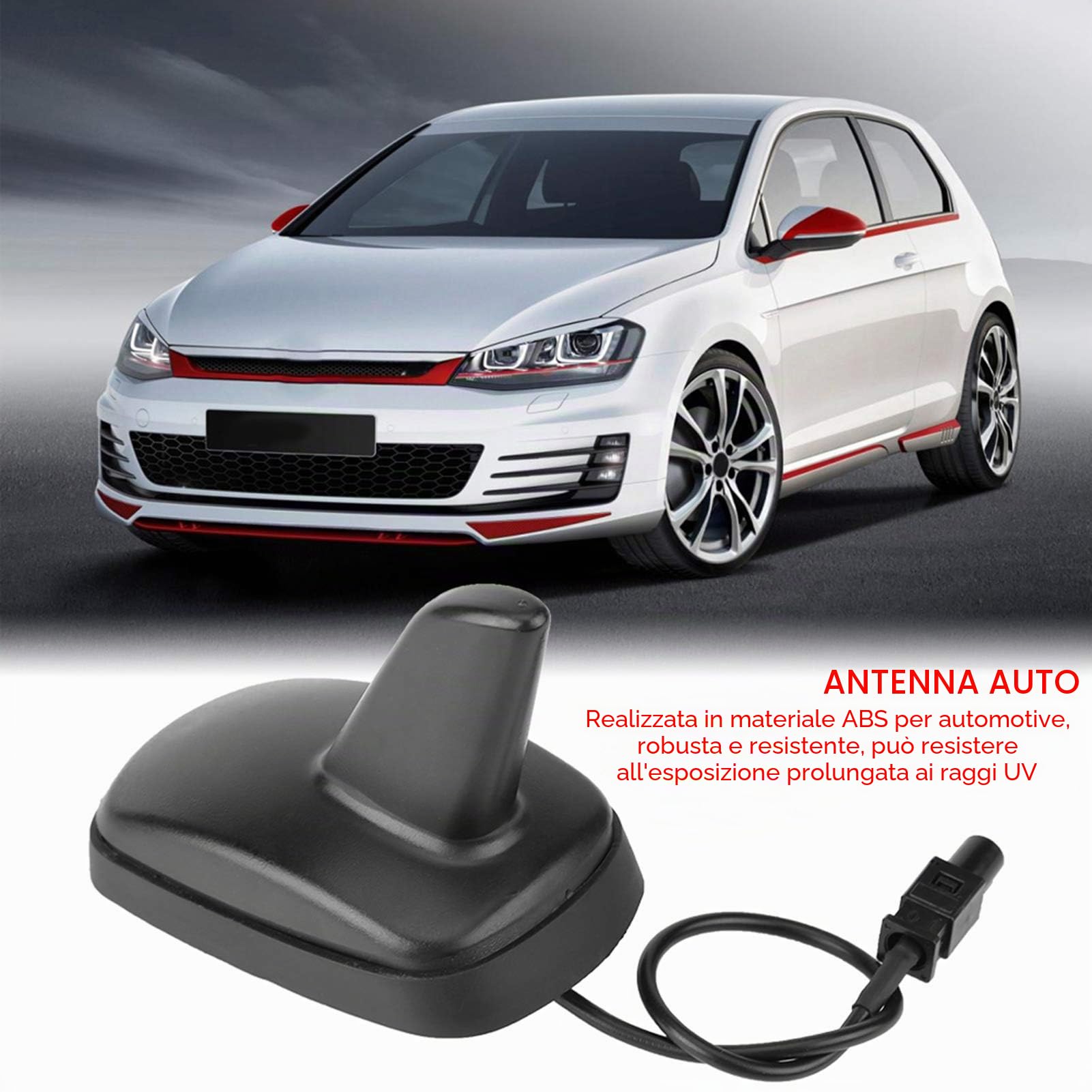 Antenna auto Shark Fin tetto radio FM Antenna nero