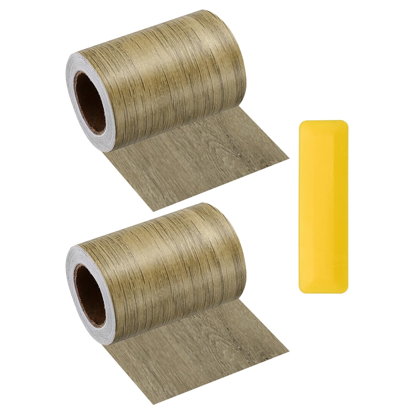 sourcing map Wood Grain Repair Tape with Scraper 8cm x 5m,Khaki Wood