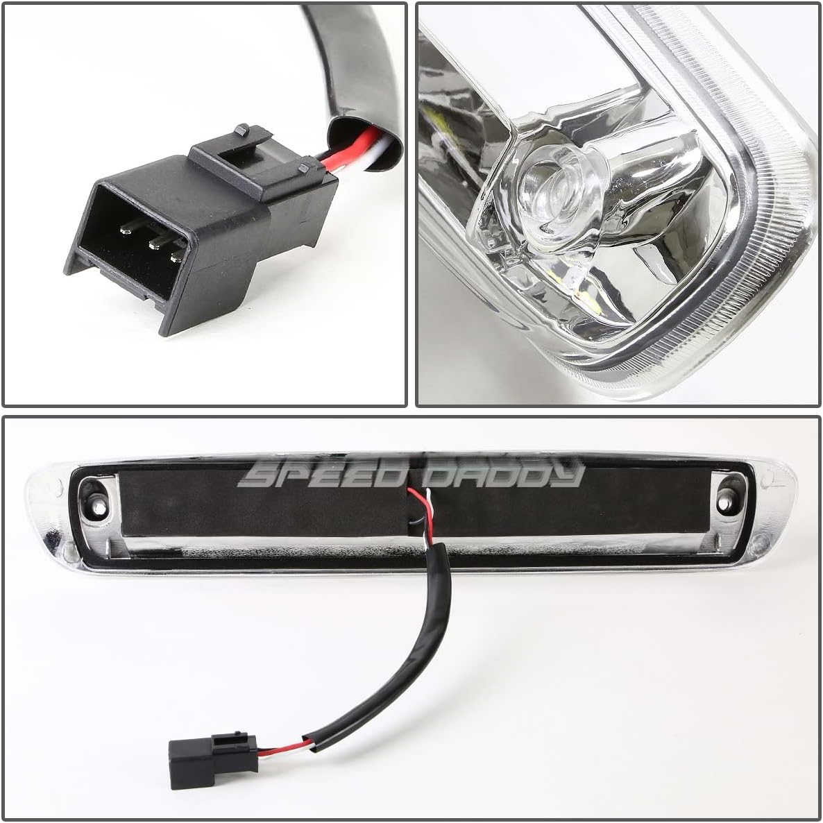 Auto Dynasty Compatible with Silverado GMT900 Pair of Chrome Housing Clear Corner Headlight+LED 3rd Brake Light