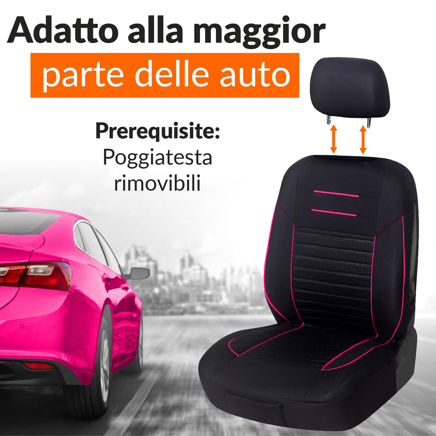 Coprisedili per auto Cuscinetti universali anteriori neri 1+1 per