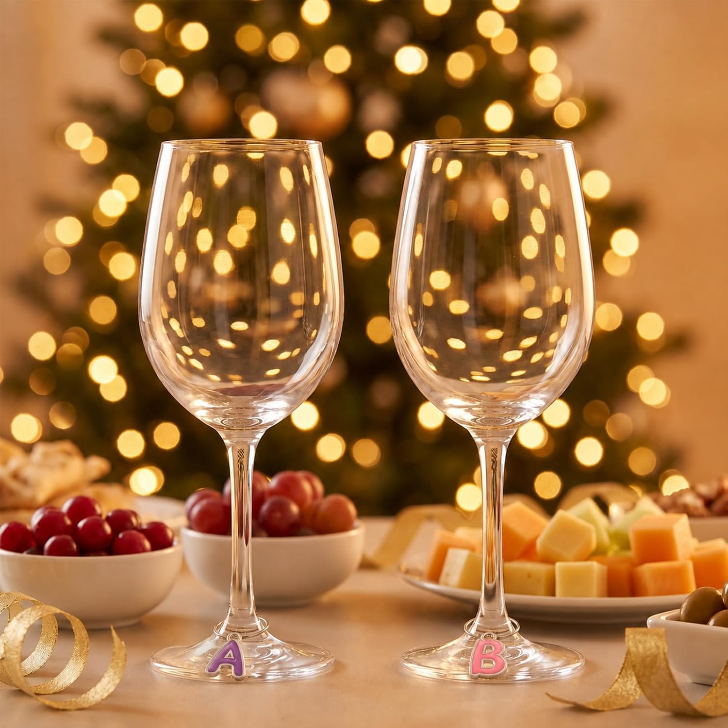140 PCS Wine Charms for Stem Glasses Letters Diy Wine Glass Charm Rings