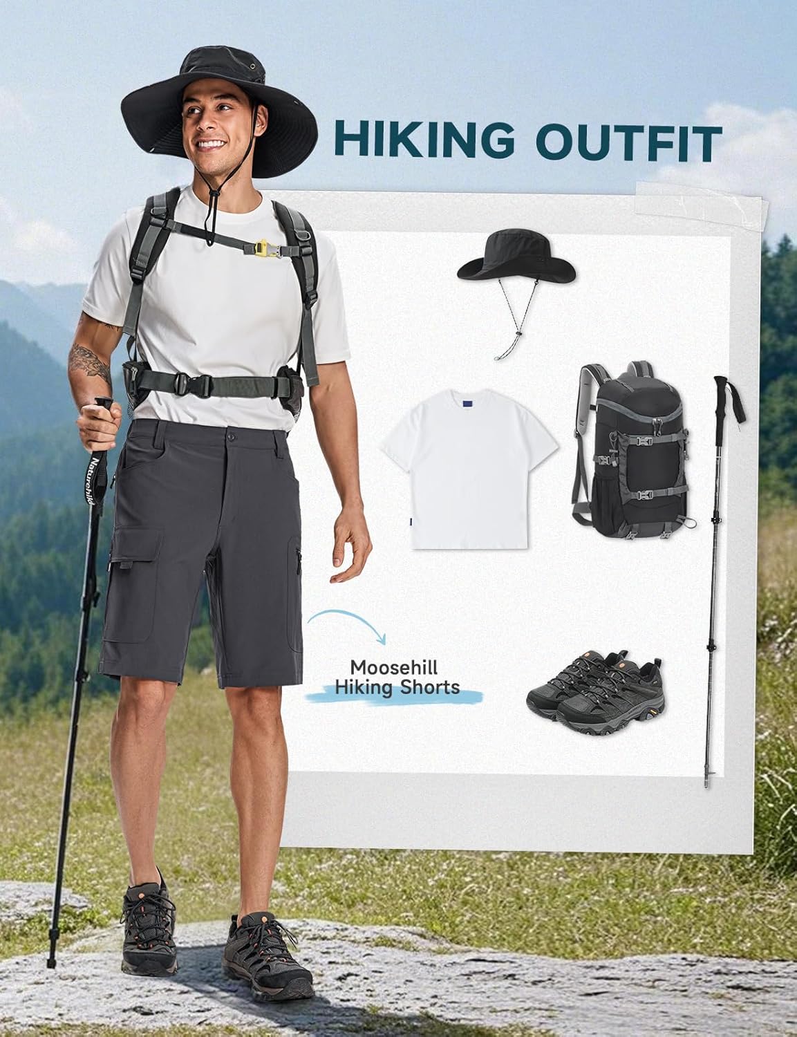 Moosehill Mens Cargo Hiking Shorts Lightweight Water Resistant for Casual Golf Work Tactical Fishing with 6 Pockets - Image 8