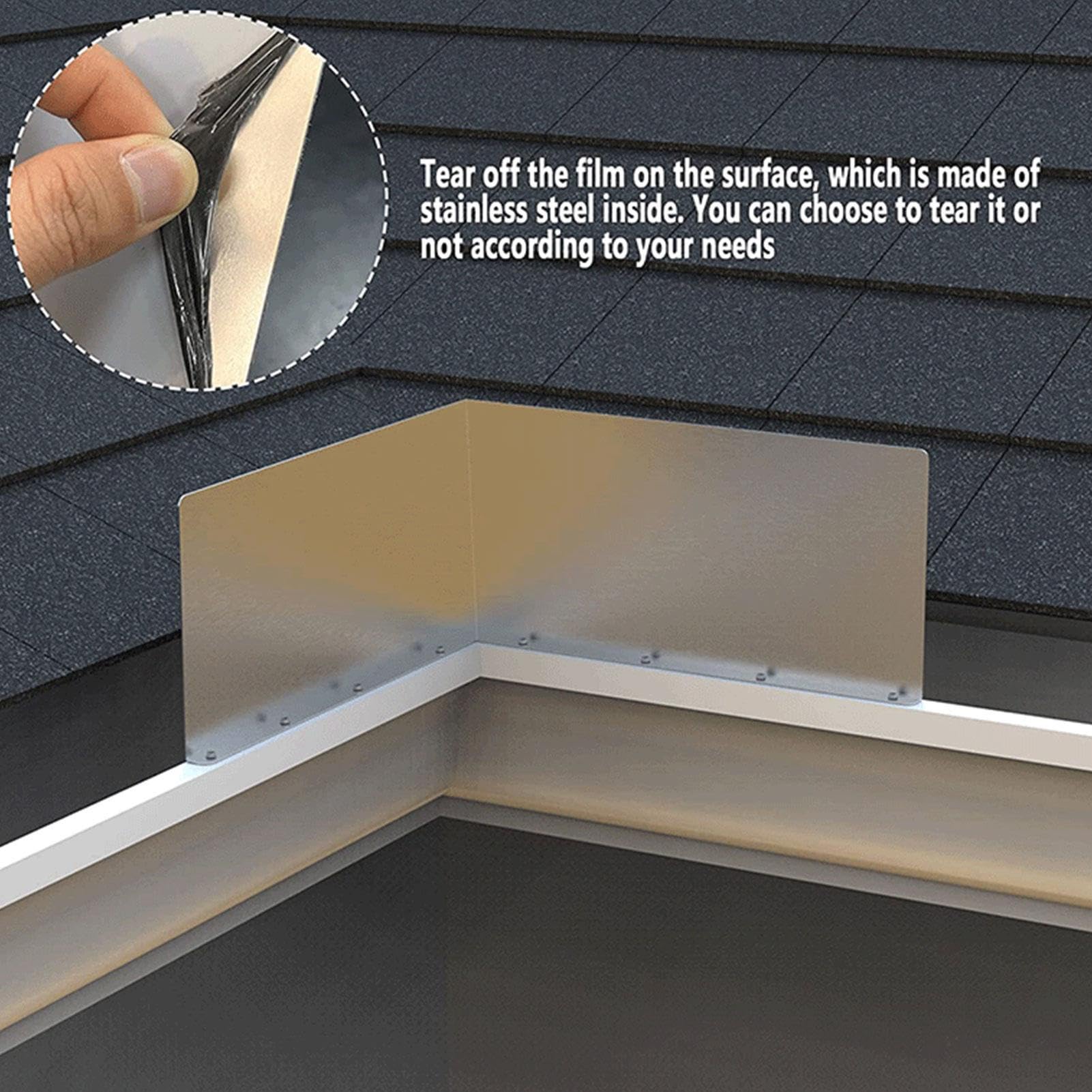 Aluminum Gutter Valley Splash Guard – 15.75 X 3.54 Inch, Rustproof, Rainwater Deflector – For Roof Corners, Downspout Diversion, Overflow Prevention