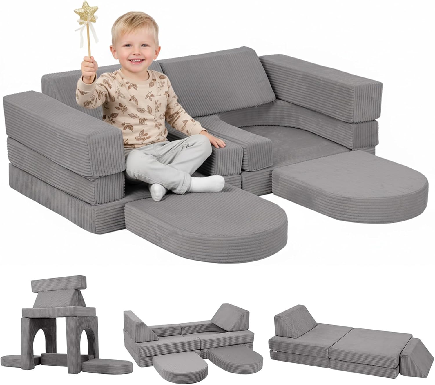 MeMoreCool 10-Piece Modular Kids Sofa Set
