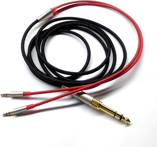 KetDirect Replacement Cable For Hifiman HE400S / HE-400I / HE560 / HE-350 / HE1000 / HE1000 V2 headphone 3.5mm male & 6.35mm adapter to 2x 2.5mm Jack Male Audio HIFI cord 3m/9ft