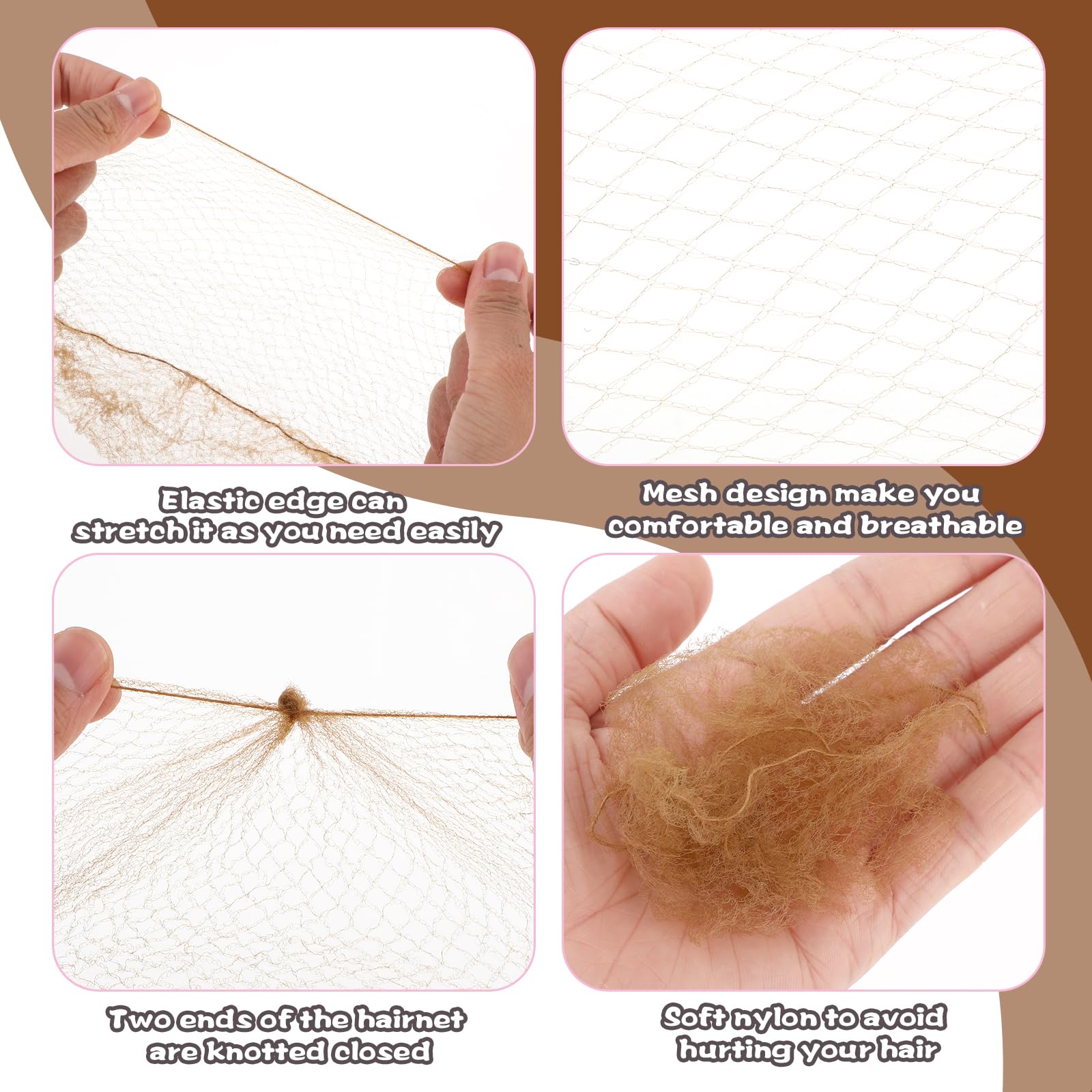 Abeillo Hair Nets for Buns Ballet Hair Net - Image 4