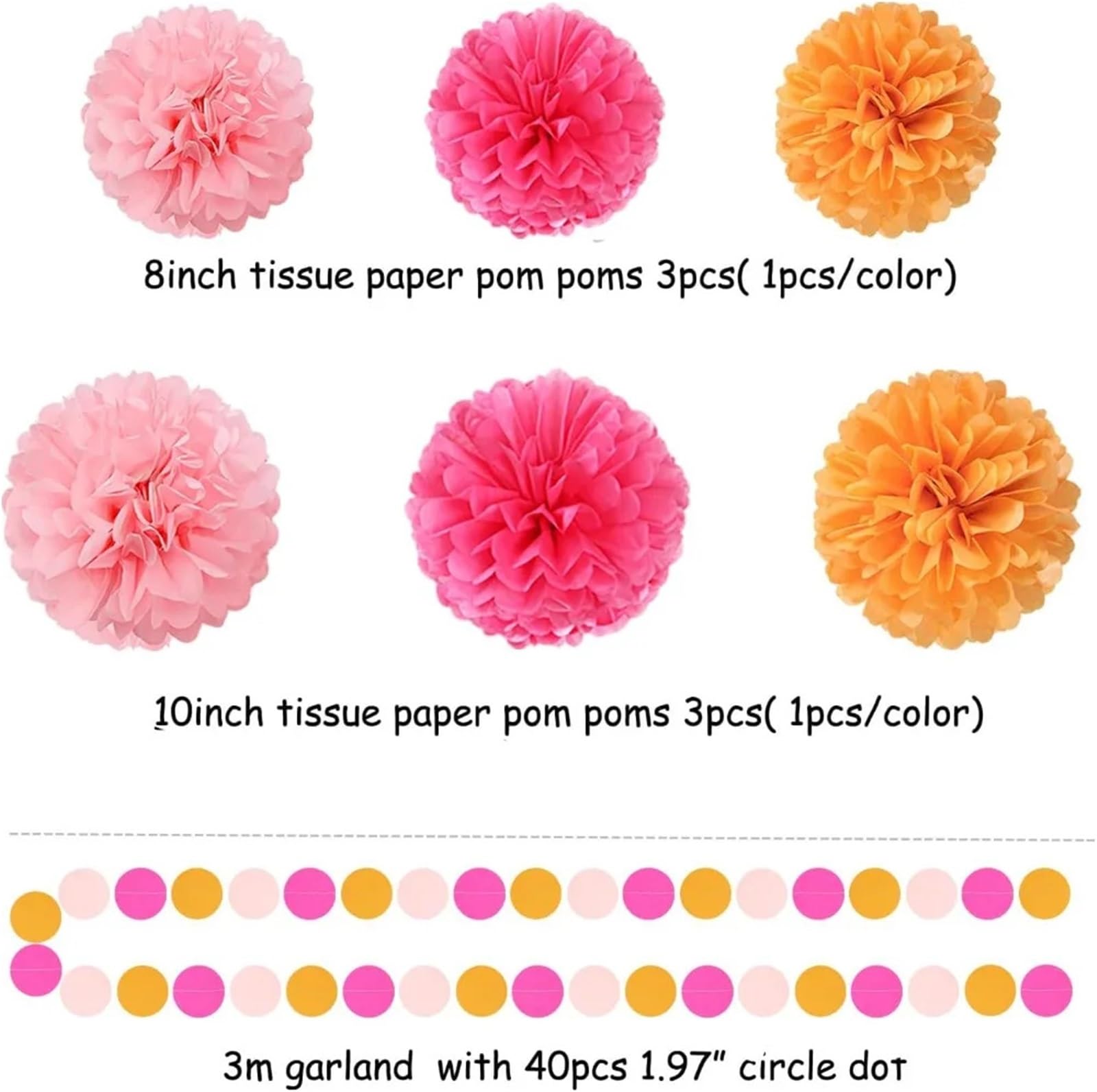Pon Pon Di Carta Decorazioni for Feste Autunnali Da 23 Pezzi: Pon Pon In Tessuto, Stelle Filanti, Striscione Con Ghirlanda Di Nappe for Matrimonio