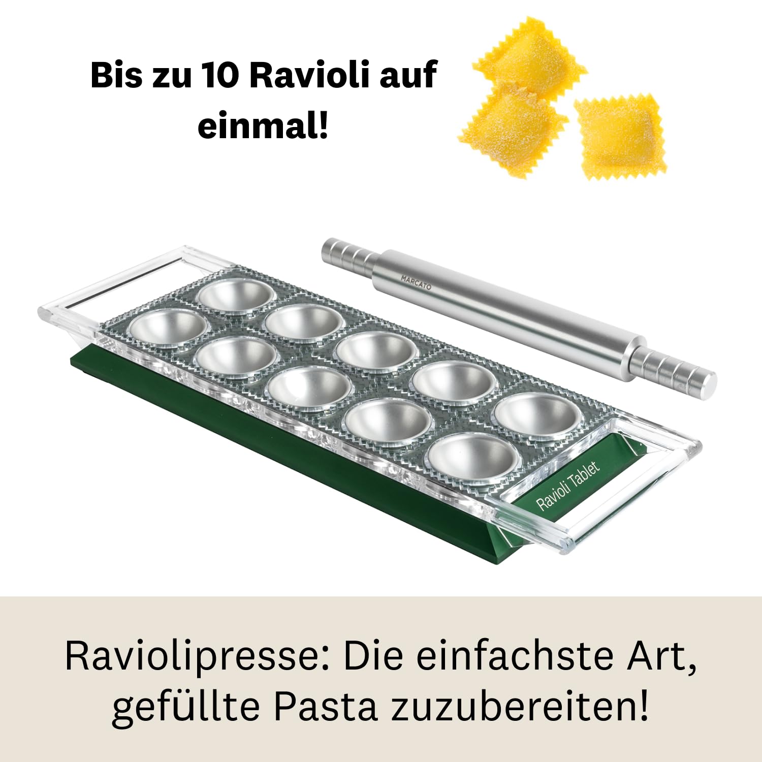Marcato Ravioli Tablet Nudelform, Aluminium, 36 x 21 x 7 cm