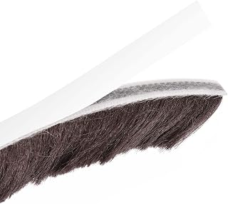 uxcell Weather Stripping Brush, 26ft L x 0.35" W x 0.9" H Brown for Door